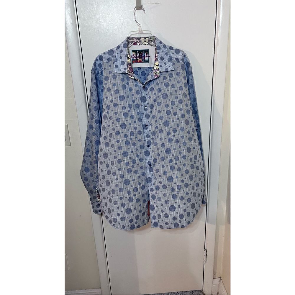 ROBERT GRAHAM BLUE PHILLIPE LONG SLEEVE BUTTON DOWN MENS SZ 2XL - Picture 2 of 12